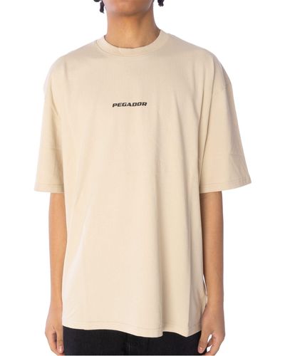 PEGADOR Colne Logo Oversized Tee T-Shirt (1-tlg) - Natur