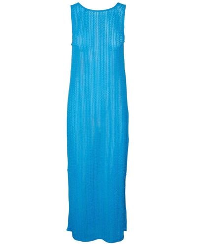 Vero Moda Sommerkleid VMHEIDI SL ANKLE DRESS SPE 2-WAY JR - Blau