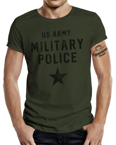 GASOLINE BANDIT® ® T-Shirt für US Army Fans: Military Police - Grün