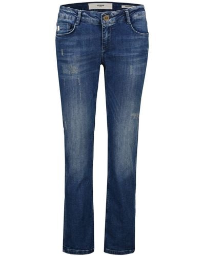 Goldgarn 5-Pocket- Jeans ROSENGARTEN STRAIGHT Slim Fit verkürzt (1-tlg) - Blau