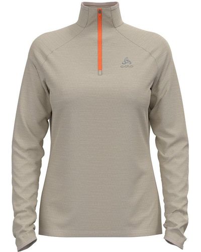 Odlo T-Shirt Mid Layer 1/2 Zip Run Easy Warm - Grau