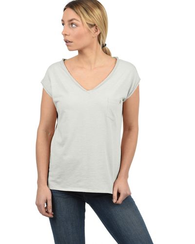 Desires T-Shirt Lynn Kurzarmshirt mit Rollkante - Weiß