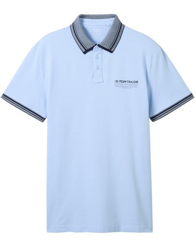 Tom Tailor Poloshirt Kurzarmshirt (1-tlg) - Blau