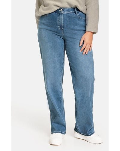 Samoon Stretch- Jeans mit weitem Bein Carlotta - Blau