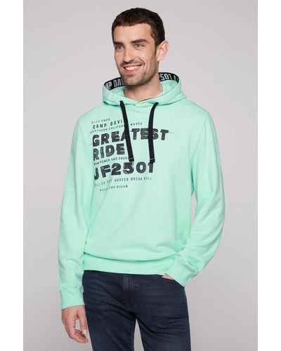 Camp David Kapuzensweatshirt mit kontrastreichem Print - Grün