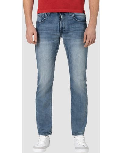 Timezone Fit- Regular Jeans Hose 5-Pocket Denim Pants Reißverschluss 6596 in Blau-2