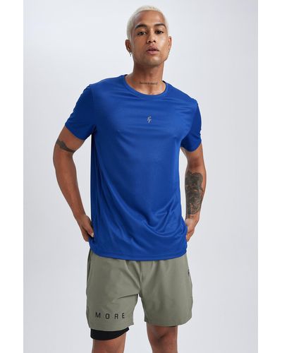Defacto T-Shirt SLIM FIT - Blau