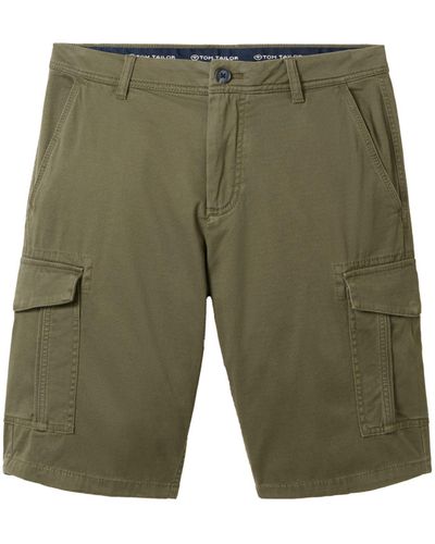 Tom Tailor Bermudas regular printed cargo shorts - Grün