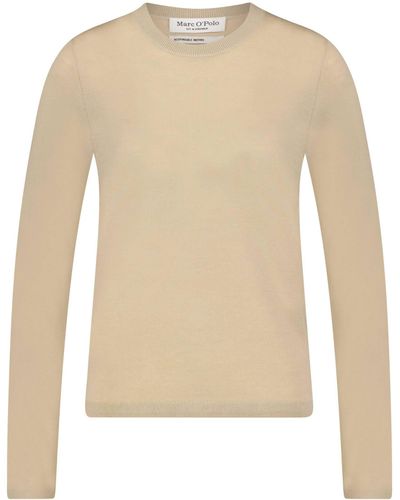 Marc O' Polo Feinstrickpullover aus Wolle - Natur