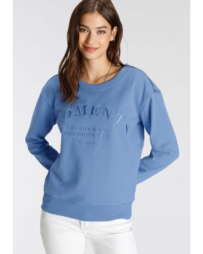 Tamaris Sweatshirt Mit einem Zipper an der Schulter - Blau