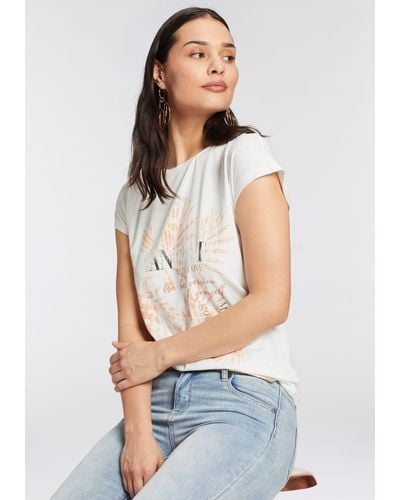 Laura Scott T-Shirt mit modernem Frontprint - Weiß