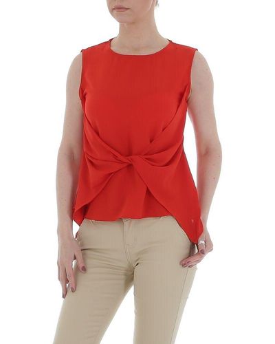 Ital-Design Klassische Elegant Lagenlook Chiffon Bluse in Rot