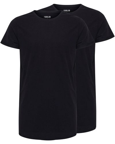 Solid Longshirt SDLongo T-Shirt im 2er-Pack - Schwarz