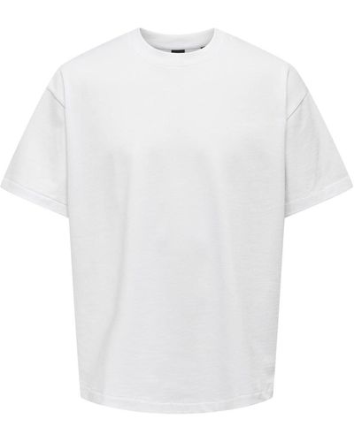 Only & Sons T-Shirt Millenium Kurzarmshirt Oversize (1-tlg) - Weiß