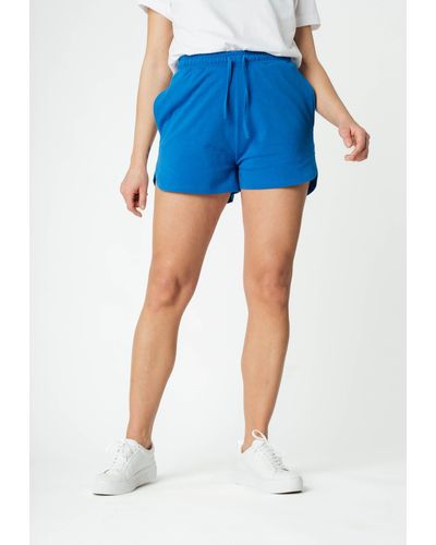 Mela Jersey Shorts SUNYATA Seitenschlitze mit abgerundetem Saum - Blau