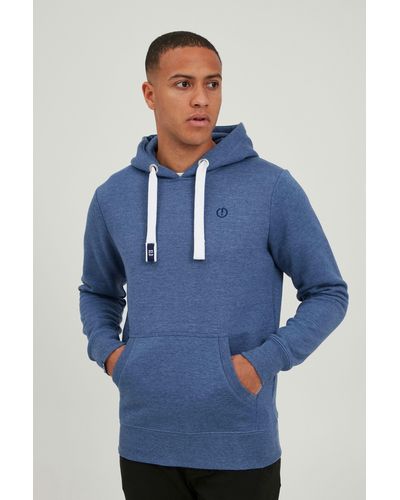 Solid Hoodie SDBennHood Kapuzensweatshirt mit kontrastfarbenenen Details - Blau