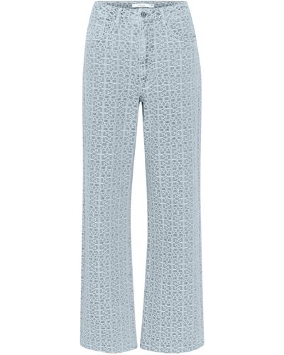 Gestuz Loose-fit-Jeans Nila (1-tlg) Plain/ohne Details - Blau