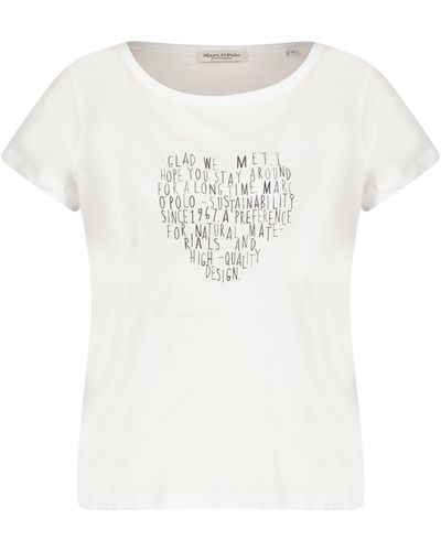 Marc O' Polo T- T-Shirt mit Print (1-tlg) - Weiß