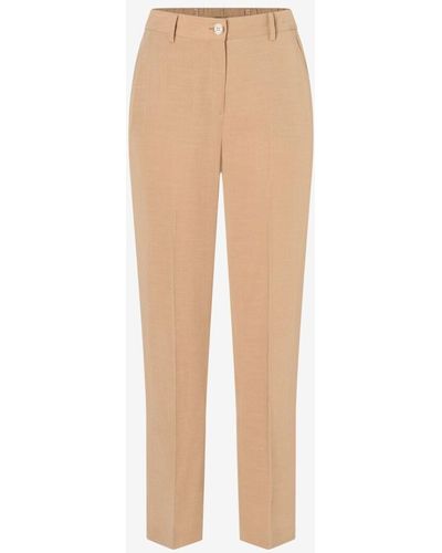 MORE&MORE &MORE Regular-fit-Jeans -Linen Tapered Leg Pants, soft toffee - Natur