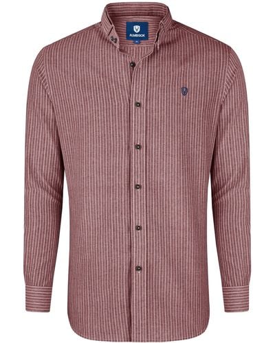 Almbock Trachtenhemd hemd Florian rot-weiß-gestreift