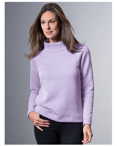 Trigema Sweatshirt in Jacquard-Strick-Qualität - Lila