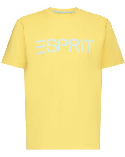 Esprit Logo-T-Shirt mit Rundhalsausschnitt (1-tlg) - Gelb