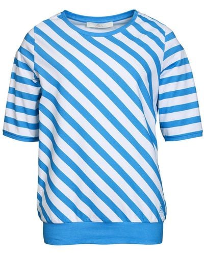 SER T- Shirt, Diagonal Ringel W4240112 auch in groß Größen - Blau