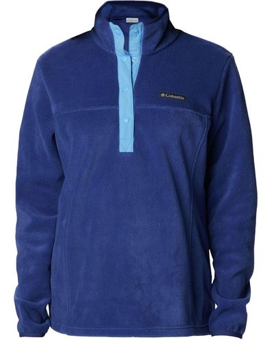 Columbia Stehkragenpullover Benton SpringsTM Half Snap Pullover mit praktischer Knopfleiste - Blau