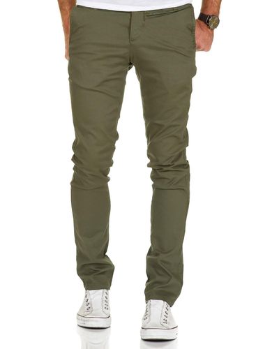REPUBLIX Chinohose Regular Slim Hose Jeans Chino - Grün