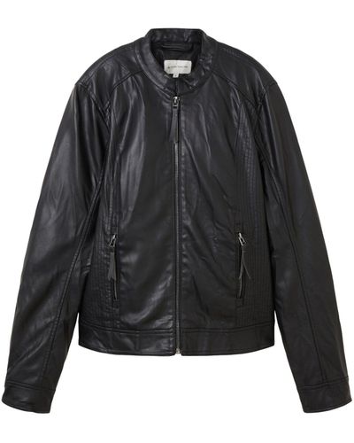 Tom Tailor Lederjacke faux leather jacket - Schwarz