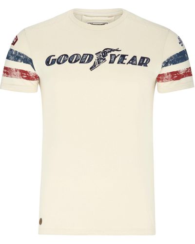 Goodyear T-Shirt GRAND BEND mit stylischem Markenprint - Weiß