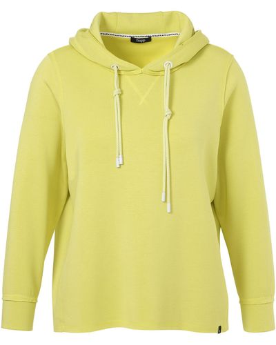 FRAPP Sweatshirt im soften Materialmix - Gelb