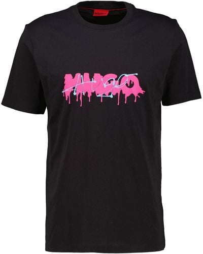 HUGO T-Shirt DACATION Regular Fit (1-tlg) - Schwarz