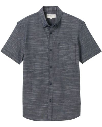 Tom Tailor Kurzarmhemd striped slubyarn shirt - Grau
