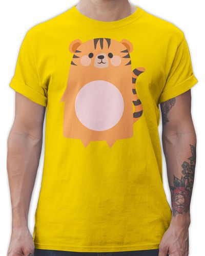 Shirtracer T-Shirt Kostüm Tiger Karneval & Fasching - Gelb