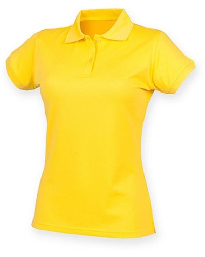 Henbury Poloshirt Coolplus Wicking Polo Shirt / Mikro-Piqué - Gelb