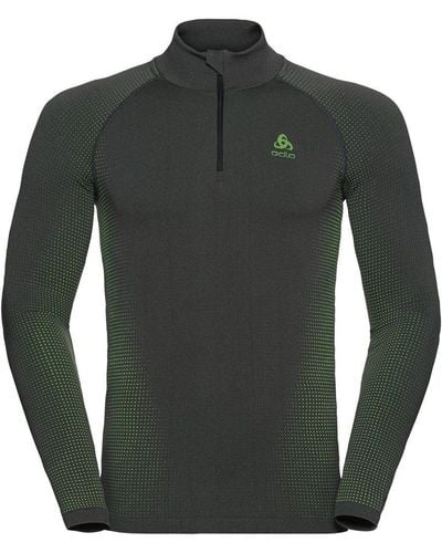 Odlo Longsleeve Bl Top Turtle Neck Long-Sleeve Half Zip Performance Warm Eco - Grün