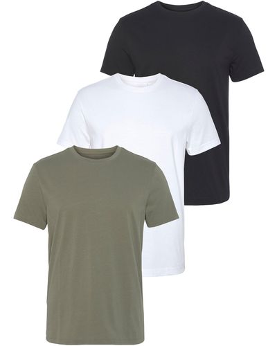 AJC T-Shirt (Set, 3-tlg., 3er-Pack) aus reiner Baumwolle - Mehrfarbig