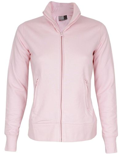 Promodoro Sweatjacke Jacket Stand-Up Collar mit angerauter Innenseite und Elasthanbündchen - Pink