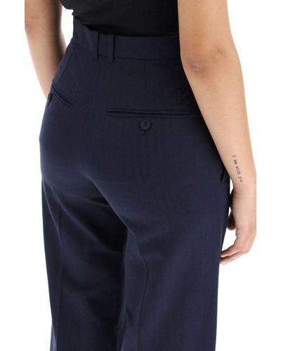 KENZO Loungehose Womens Iconic Rare Luxury Cotton Flared Cropped Trousers Pants H - Blau