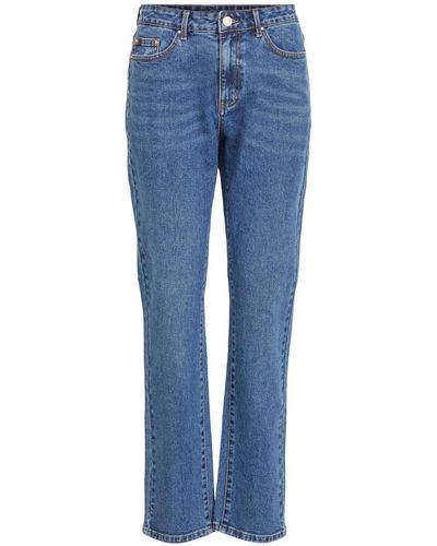 Vila 5-Pocket- Jeans VISTRAY Straight Fit (1-tlg) - Blau