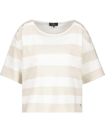Monari Sweatshirt 408666 light sand ringel - Weiß