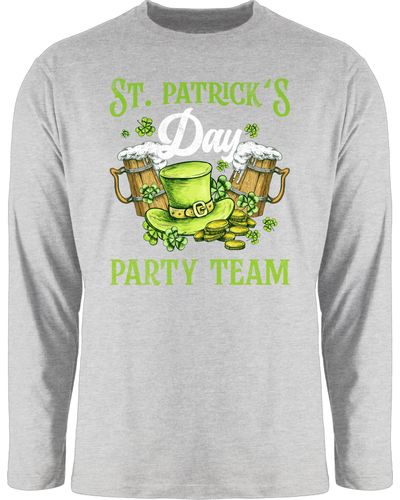 Shirtracer Rundhalsshirt Kostüm Team Party Irland Irish St. Patricks Day - Grau