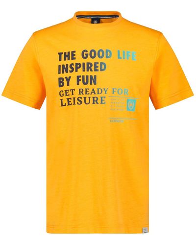 Lerros T-Shirt mit Frontprint - Gelb