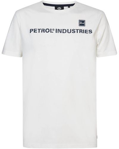 Petrol Industries T-Shirt mit Rundhalsausschnitt und Label (1-tlg) - Weiß