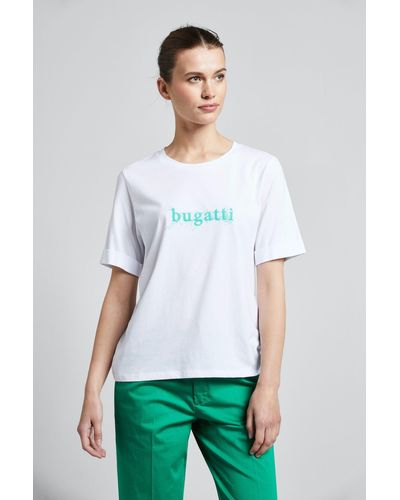 Bugatti T-Shirt aus einer hochwertigen Baumwoll-Modalmischung - Weiß