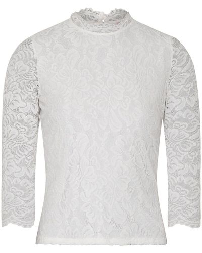 Spieth & Wensky & T- Spitzen Shirt Amberg natur in raffinierter Optik - Weiß
