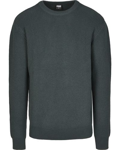 Urban Classics Rundhalspullover Cardigan Stitch Sweater (1-tlg) - Grau