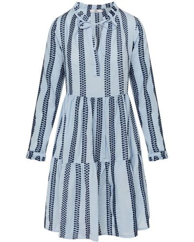 0039 Italy Sommerkleid Kleid MILLY aus Baumwolle - Blau