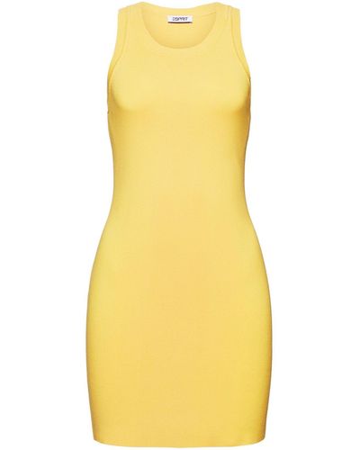 Esprit Minikleid aus Funktionsstrick - Gelb
